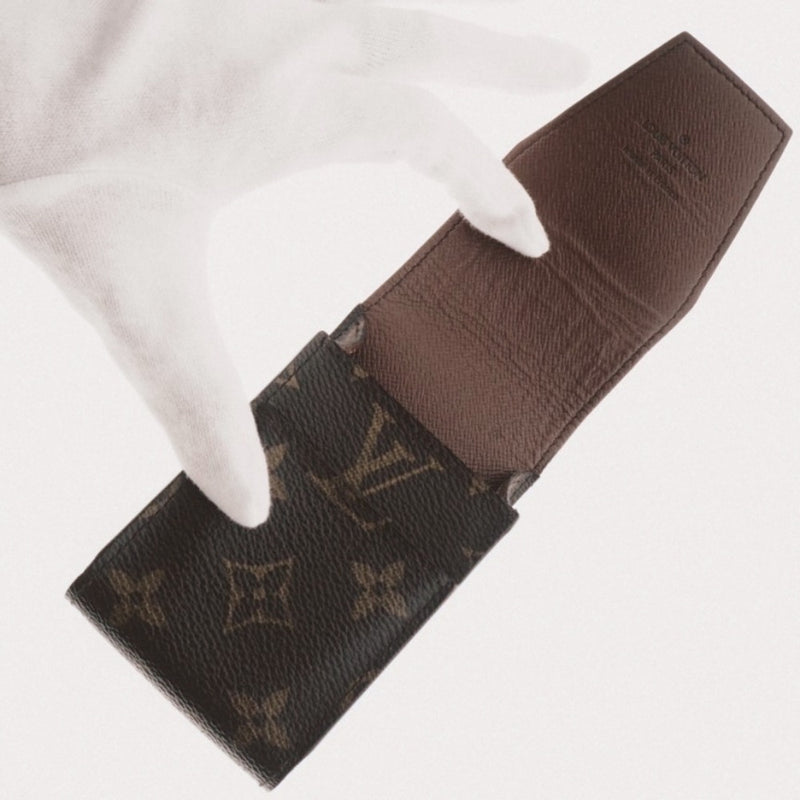 [LOUIS VUITTON] Louis Vuitton Etui Garette Cigarette Case M63024 Monogram Canvas tea CT1006 engraved Unisex Pouch A-Rank