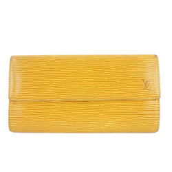 [LOUIS VUITTON] Louis Vuitton Port Port Monet Credit M63579 Epireather Tassiri Yellow Ladies Ladies Long Wallet
