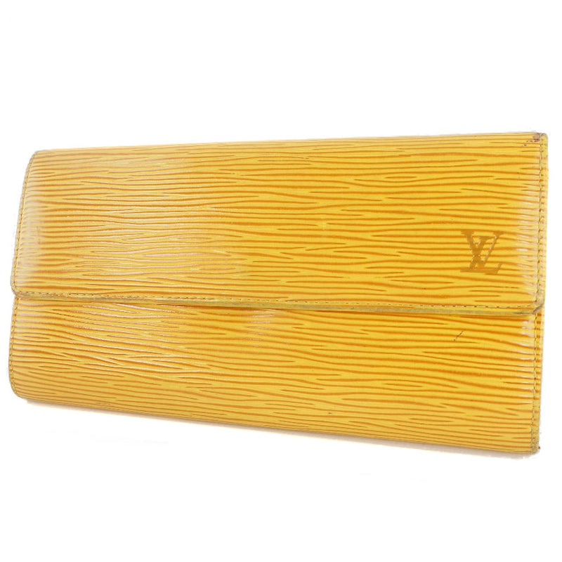 [Louis Vuitton] Louis Vuitton Port Port Monet Credit M63579 Epireather Tassiri Yellow Ladies Long Wallet