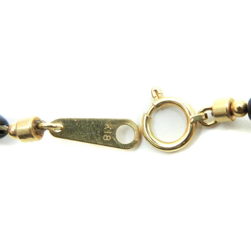 [DIS MOI] Dimoa Black Silica Necklace (65cm) & Bracelet (20cm) K18 Yellow Gold Ladies Necklace