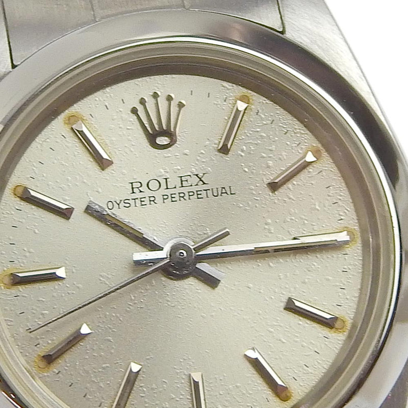 【ROLEX】ロレックス
 オイスターパーペチュアル 腕時計
 67180 ステンレススチール 自動巻き シルバー文字盤 Oyster perpetual レディース