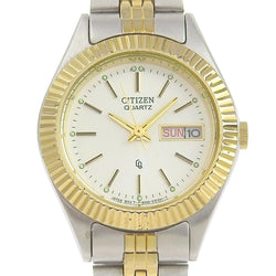 【CITIZEN】シチズン
 デイデイト 腕時計
 6000-K09346 ステンレススチール×金メッキ シルバー クオーツ アナログ表示 白文字盤 Day date レディース