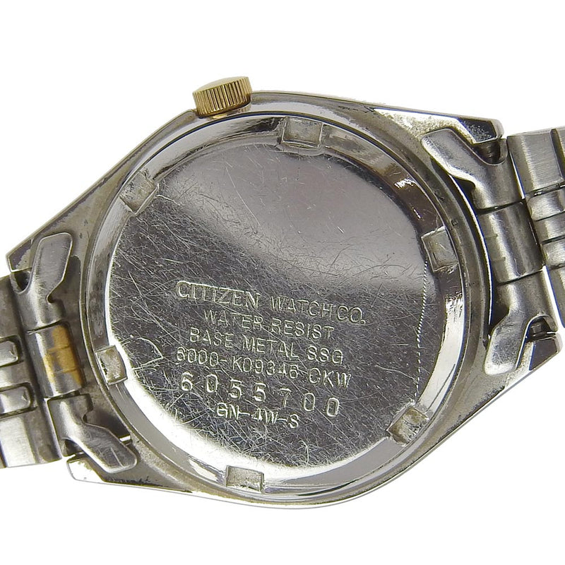 [Citizen] Citizun DayDate Watch 6000-K09346 스테인레스 스틸 X 금도 도금 실버 석영 아날로그 디스플레이 화이트 다이얼 날짜 숙녀