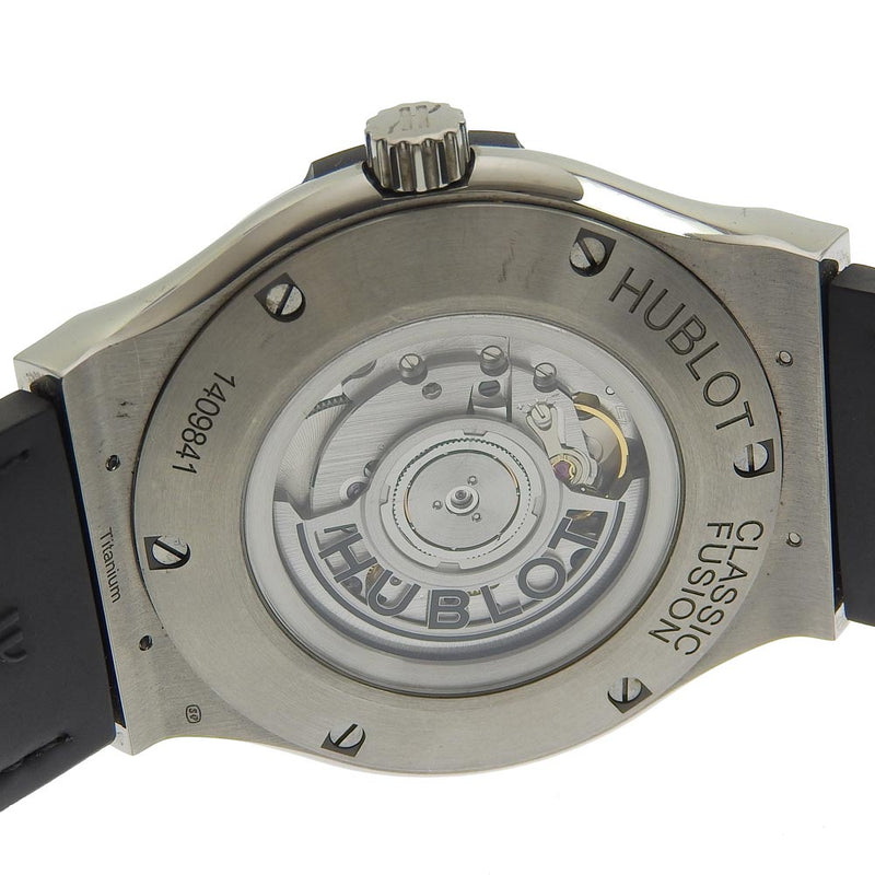 [HUBLOT] Ubro Classic Fusion Watch 511.nx.1171.lr Titanium x Leather Black Silver Automatic Black Dial Classic Fusion Men's
