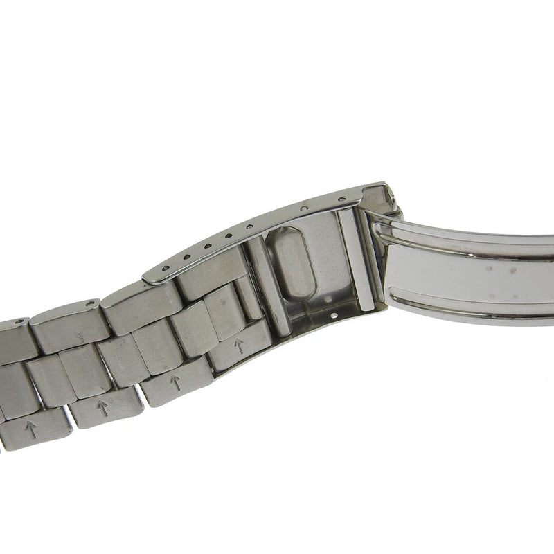 [Seiko] Seiko V657-8120 Acero inoxidable Carronógrafo Silver Quartz Men Black Dial Watch A-Rank