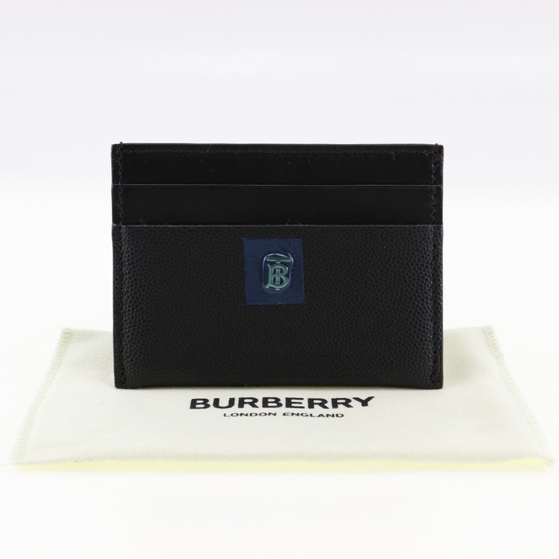 【BURBERRY】バーバリー
 TBロゴ カードケース
 トーマス・バーバリー 8020719 レザー 黒 TB logo メンズA+ランク
