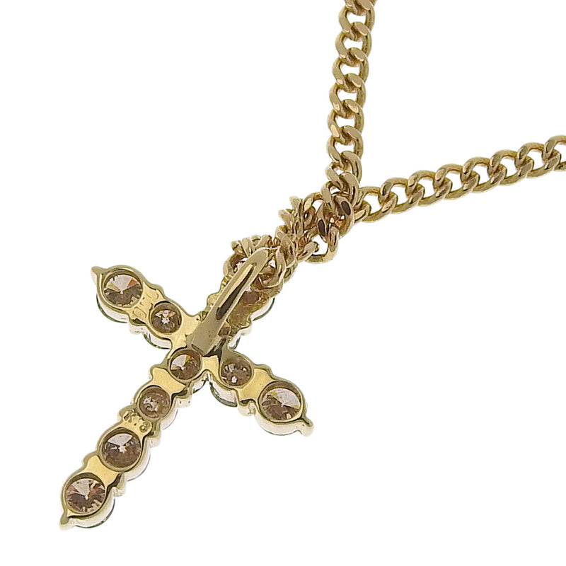 Cross necklace K18 Yellow Gold x Diamond 0.50 engraved CROSS ...