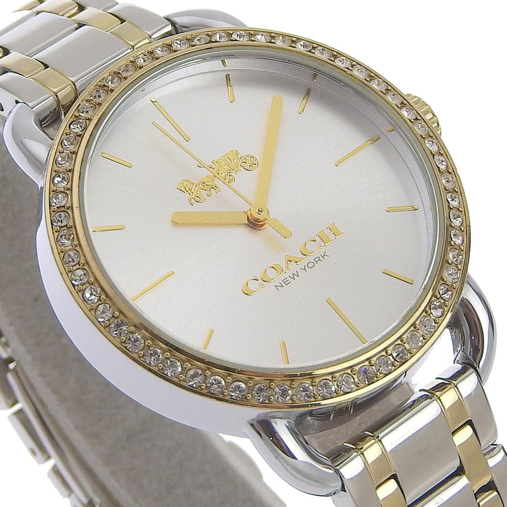 [Coach] Coach watch Ca.67.7.20.1183s Stainless steel x Rhinestone  Silver/Gold Quartz Analog Ladies A-Rank