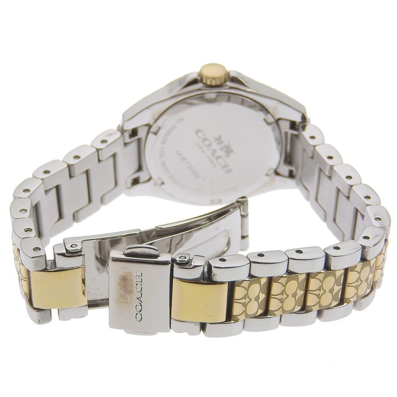 [Coach] Coach 
 Tristen mini bracelet wristwatch 
 Ca.67.7.20.0988 Stainless steel Silver/Gold Quartz Analog display White Dial TRISTEN Mini Bracelet Ladies