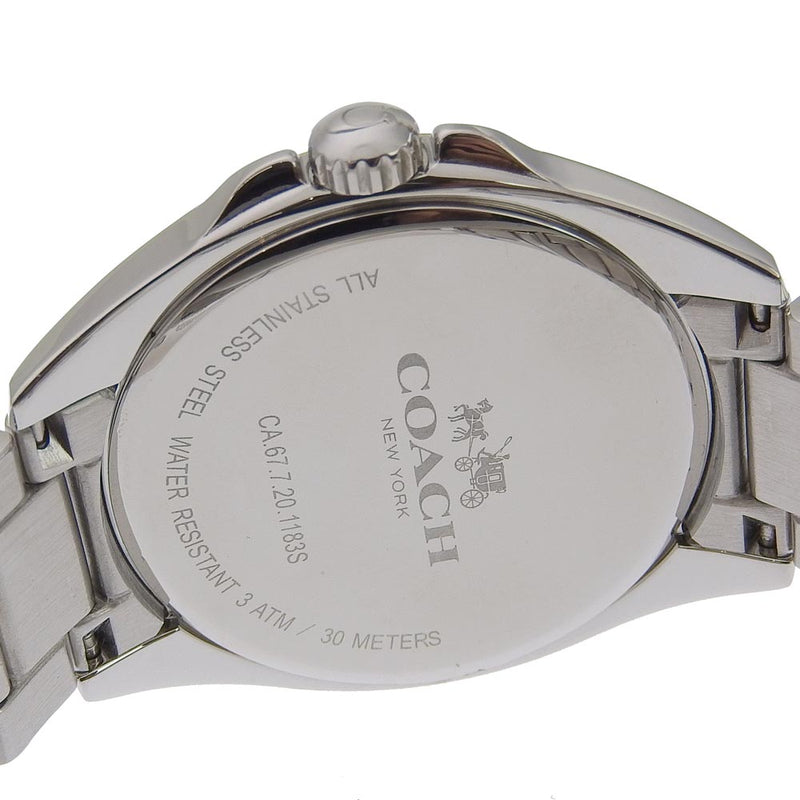 [Coach] Coach signature watch Ca.67.7.20.1183s Stainless steel x rhinestone silver quartz analog display Silver dial Signature Ladies