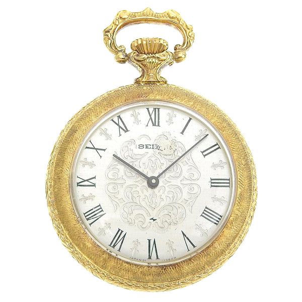 [시코] 시코 
 포켓 시계 
 Cal.21d 골드 도금 금 핸드 -롤링 된 실버 다이얼 유엔