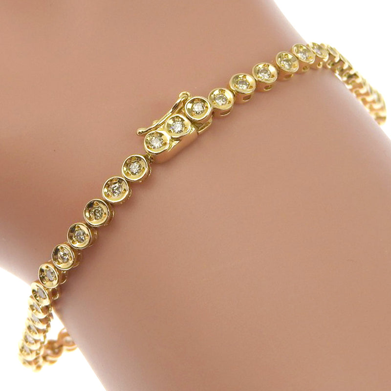 Tennis bracelet K18 Yellow Gold x Diamond 1.00 engraved Ladies Bracelet SA Rank
