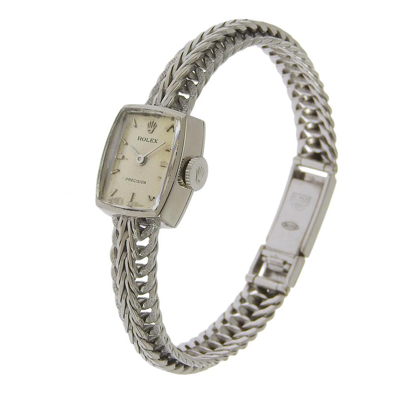 [Rolex] Rolex Precision Cal.1800 K18 Gold de oro blanco Roll Roll Silver Dial Watch