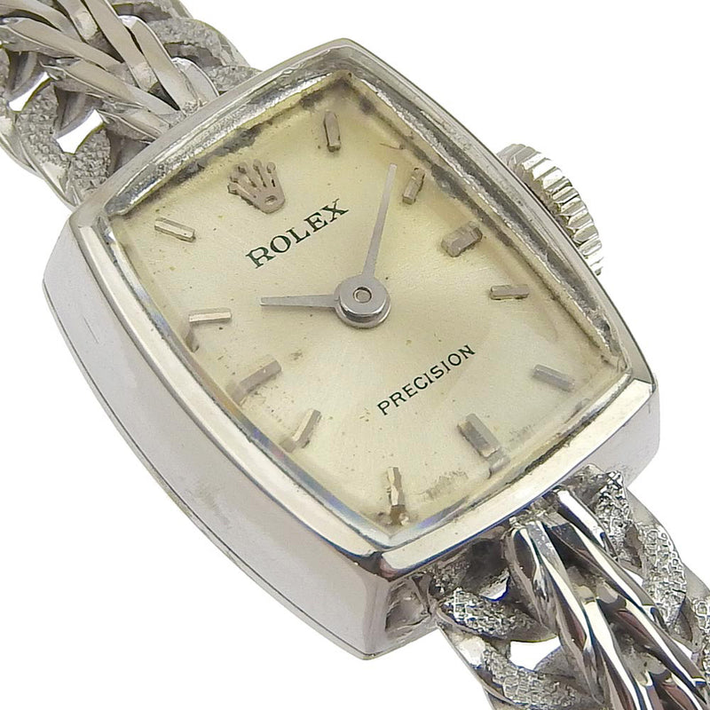 【ROLEX】ロレックス
 プレシジョン cal.1800 K18ホワイトゴールド 手巻き レディース シルバー文字盤 腕時計