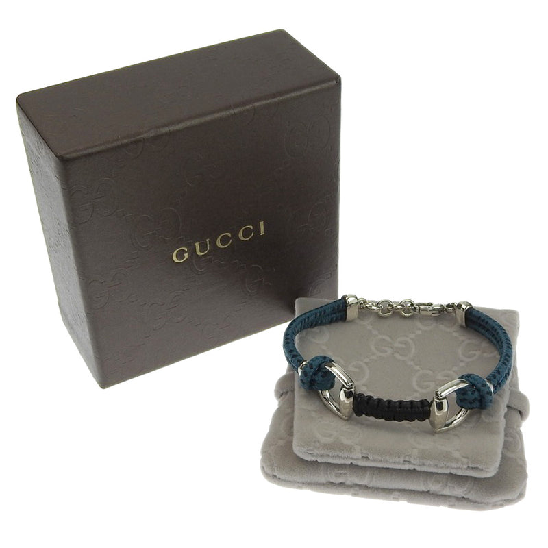 [Gucci] Gucci Haus位银925 X代码蓝色/黑色女士手镯A+等级