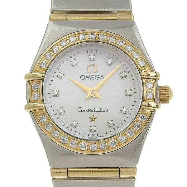 [Omega] Omega 
 Constellation watch 
 12P diamond bezel diamond 1267.75 stainless steel x YG silver/gold quartz analog display silver shell dial CONSTELLATION Ladies