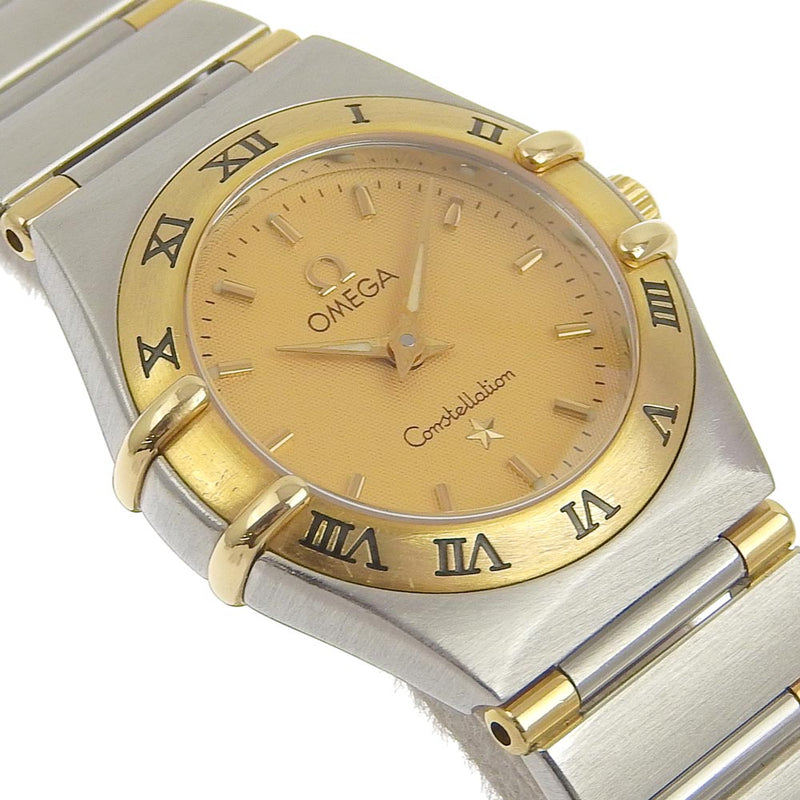[OMEGA] Omega Constellation Mini 1362.10 Gold & Steel Quartz Analog Display Ladies Gold Dial Watch