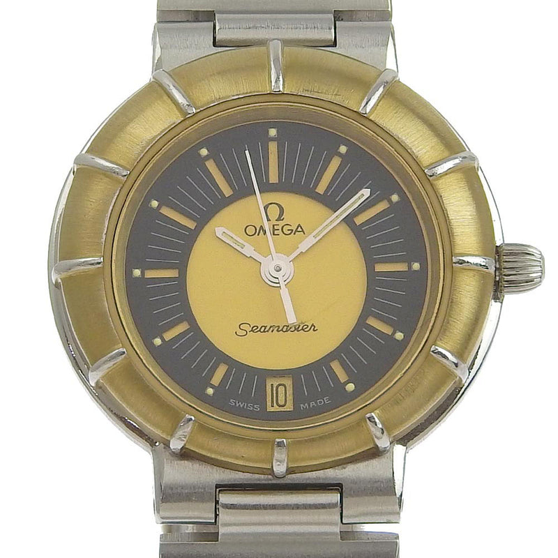 【OMEGA】オメガ
 シーマスター 腕時計
 ダイナミック 1426 ステンレススチール シルバー クオーツ アナログ表示 ゴールド文字盤 Seamaster レディース