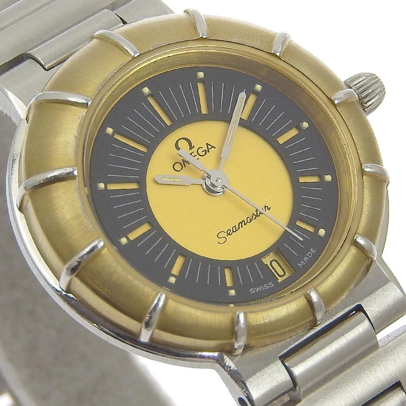 【OMEGA】オメガ
 シーマスター 腕時計
 ダイナミック 1426 ステンレススチール シルバー クオーツ アナログ表示 ゴールド文字盤 Seamaster レディース