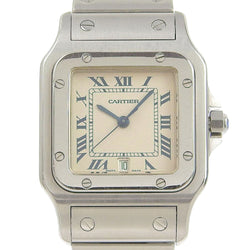 【CARTIER】カルティエ
 サントスガルべLM W20018D6 ステンレススチール クオーツ アナログ表示 メンズ ベージュ文字盤 腕時計