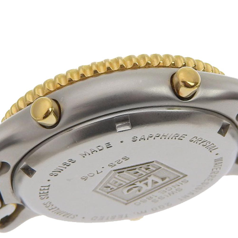 【TAG HEUER】タグホイヤー
 プロフェッショナル セナモデル S25.706 ステンレススチール×金メッキ クオーツ クロノグラフ メンズ アイボリー文字盤 腕時計