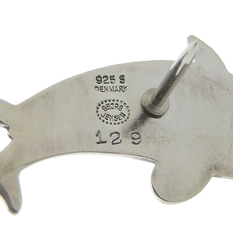 [Georg Jensen] Georgen Jenzen Pin Bloo Dolphin Motif Silver 925 129 grabado unisex broo
