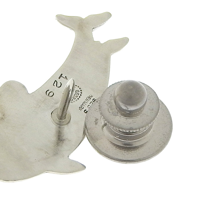 [GEORG JENSEN] Georgen Jenzen Pin Bloo Dolphin Motif Silver 925 129 Engraved Unisex Broo