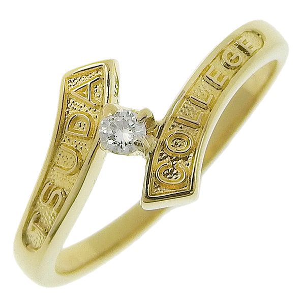 [Mikimoto] Mikimoto College Ring K18 Yellow Gold X Diamond 7 Ladies Ring / Ring A Rank
