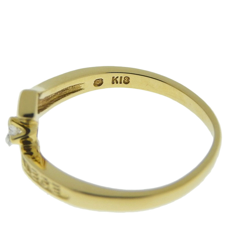 [Mikimoto] Mikimoto College Ring K18 Yellow Gold X Diamond 7 Ladies Ring / Ring A Rank