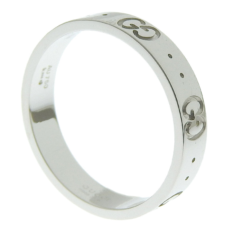 [GUCCI] Gucci icon GG 073230 09850 9000 K18 White Gold No. 14.5 Unisex Ring / Ring A-Rank