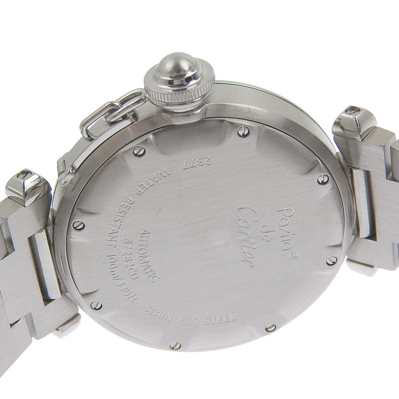 【CARTIER】カルティエ
 パシャＣ 腕時計
 メリディアン GMT W31029M7 ステンレススチール シルバー 自動巻き シルバー文字盤 Pasha C ボーイズA-ランク
