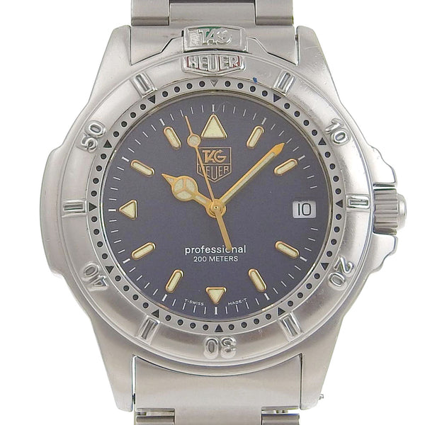【TAG HEUER】タグホイヤー
 プロフェッショナル 腕時計
 4000シリーズ WF1113 ステンレススチール シルバー クオーツ アナログ表示 黒文字盤 professional メンズ
