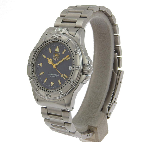 【TAG HEUER】タグホイヤー
 プロフェッショナル 腕時計
 4000シリーズ WF1113 ステンレススチール シルバー クオーツ アナログ表示 黒文字盤 professional メンズ