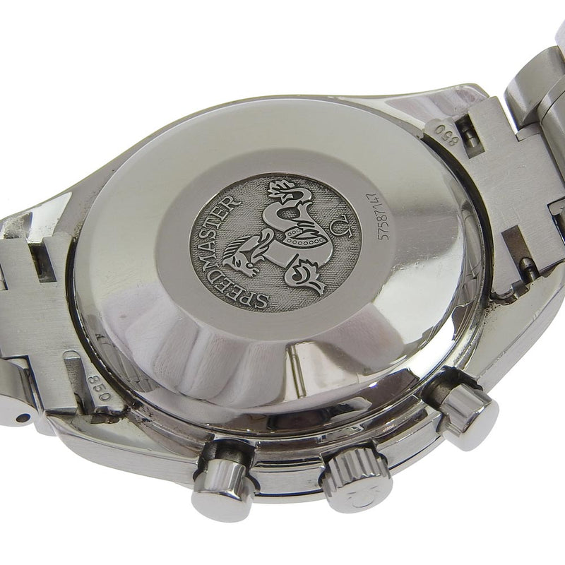 [Omega] Omega Speed ​​Master Fecha 3513.5 Reloj de dial de marcación de cronógrafo de sinugo de plata de acero inoxidable de acero inoxidable