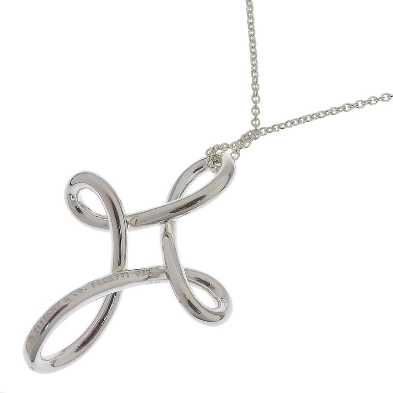 [Tiffany & Co.] Tiffany Infinity Cross Elsa Peletti Pendant Silver 925 Ladies Necklace A+Rank