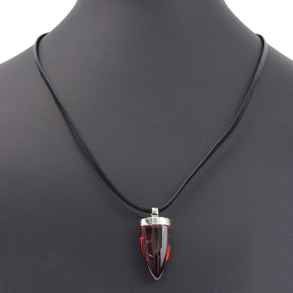 [BACCARAT] Baccarat Tribal Crystal x Silver 925 Red Unisex Necklace A Rank