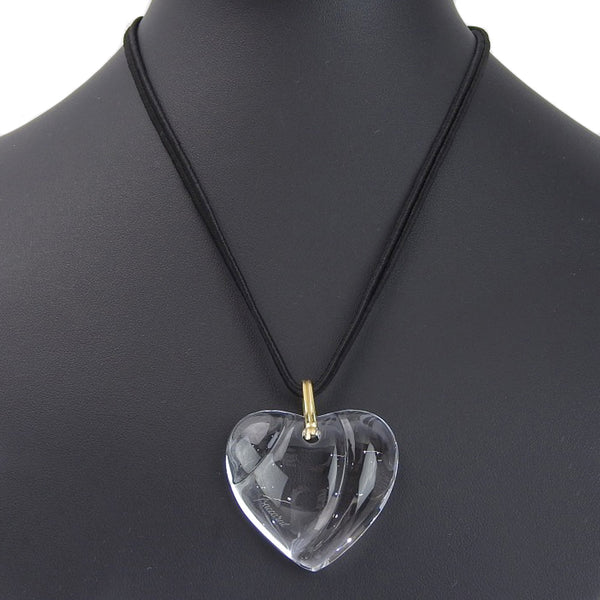 [BACCARAT] Baccarat Heart Pendant Crystal Clear Ladies Necklace A-Rank