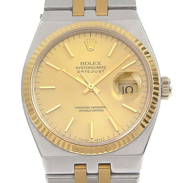 【ROLEX】ロレックス
 腕時計
 オイスター デイトジャスト 17013 ゴールド＆スチール シルバー ゴールド クオーツ アナログ表示 ゴールド文字盤 メンズ