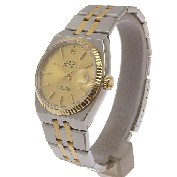 [ROLEX] Rolex Oyster Datejust 17013 Gold & Steel Silver Gold Gold Quartz Analog L display Men's Gold Dial Watch