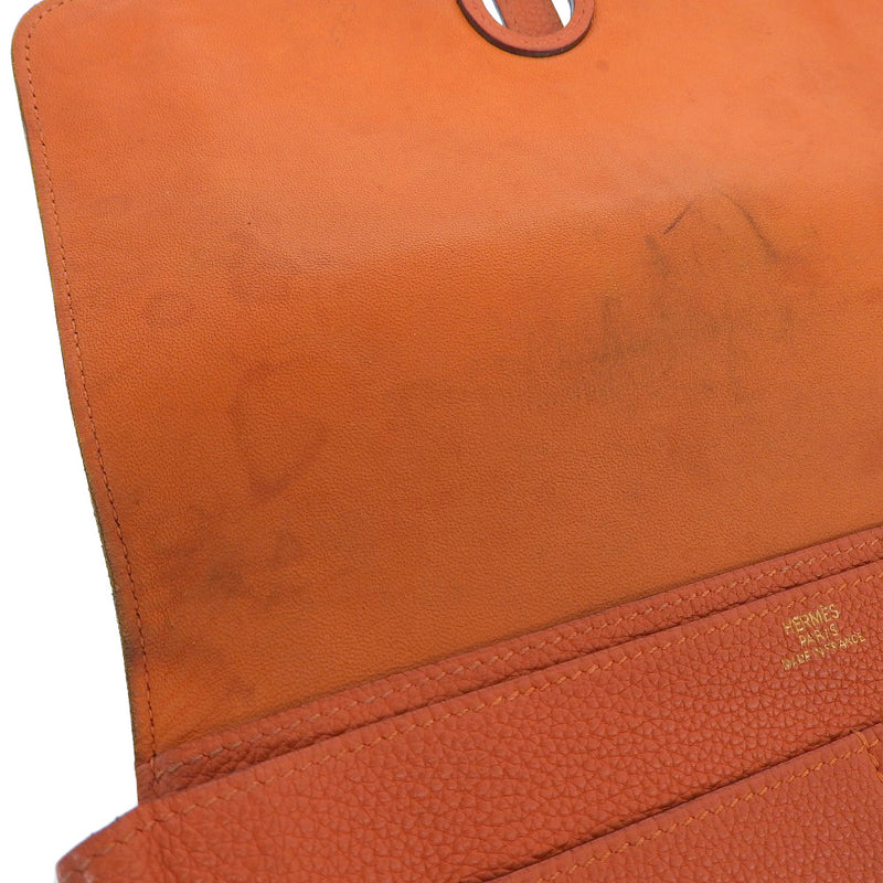 Hermes Orange Dogon Duo Wallet