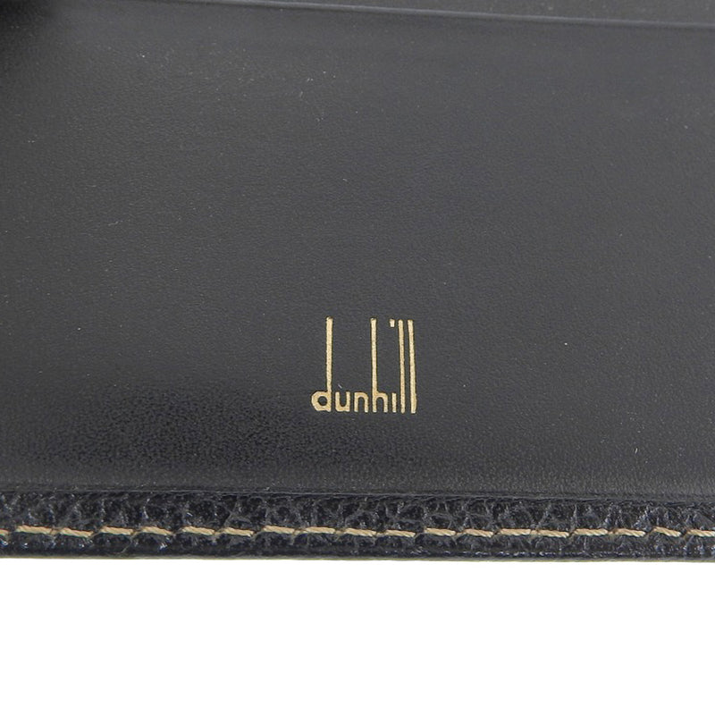 【Dunhill】ダンヒル
 ロゴプレート 二つ折り レザー 黒 メンズ 札入れ