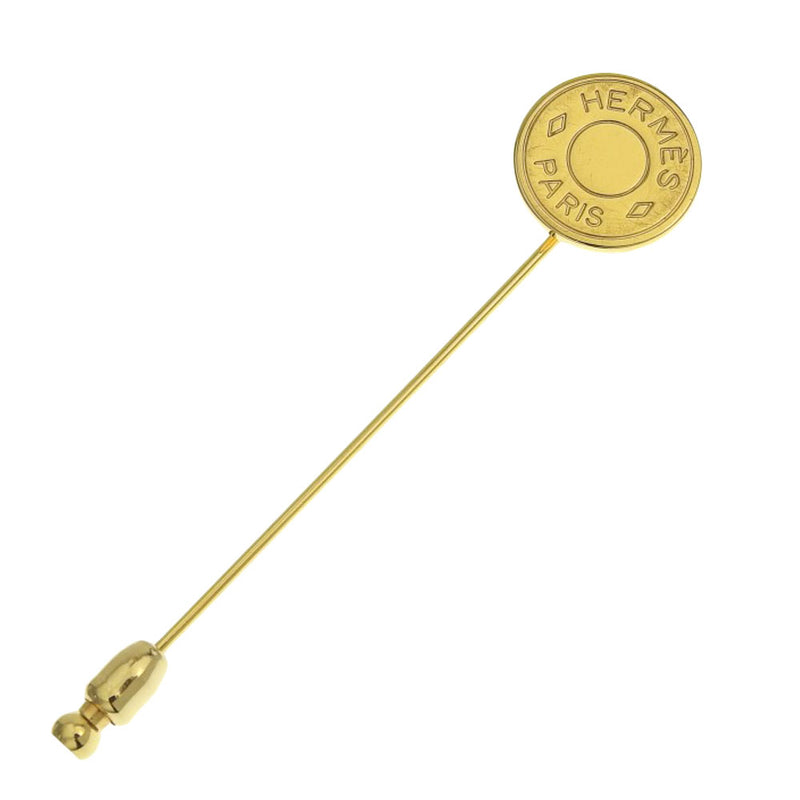 [HERMES] Hermes Serie Pinbroch Gold Plated Unisex Broo