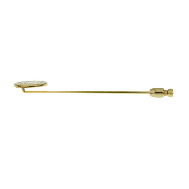 [HERMES] Hermes Serie Pinbroch Gold Plated Unisex Broo
