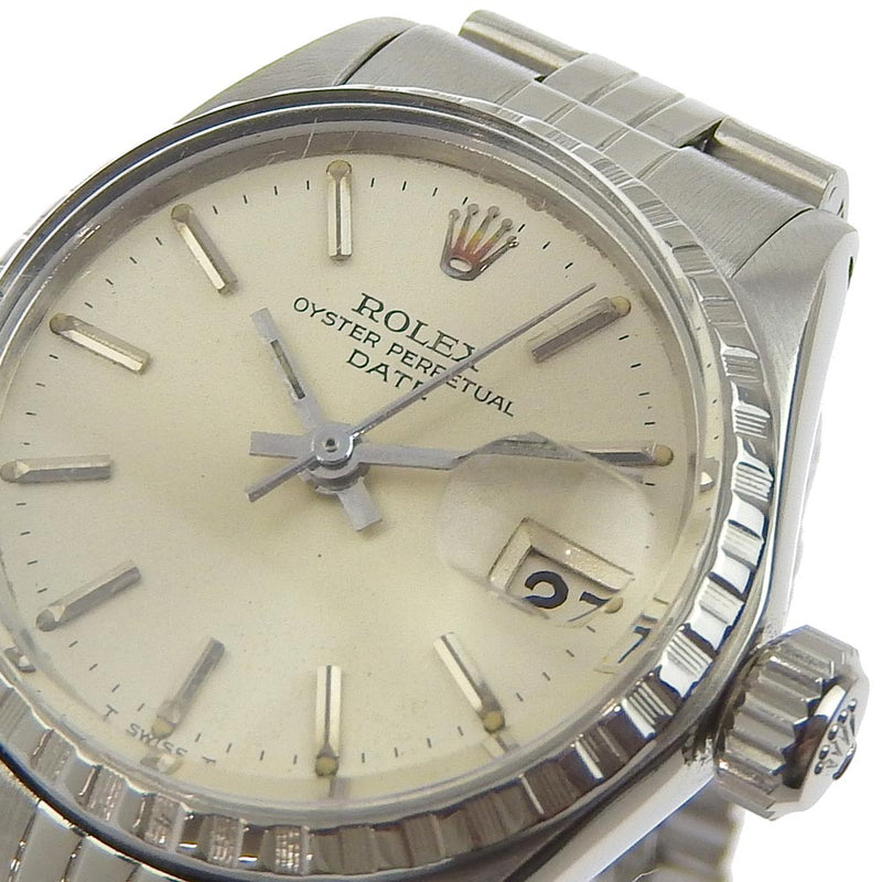 [ROLEX] Rolex Oyster Pecul Watch Date 20th 6524 Stainless Steel Silver Human Roll Silver Dial Oyster Perpetual Ladies B-Rank