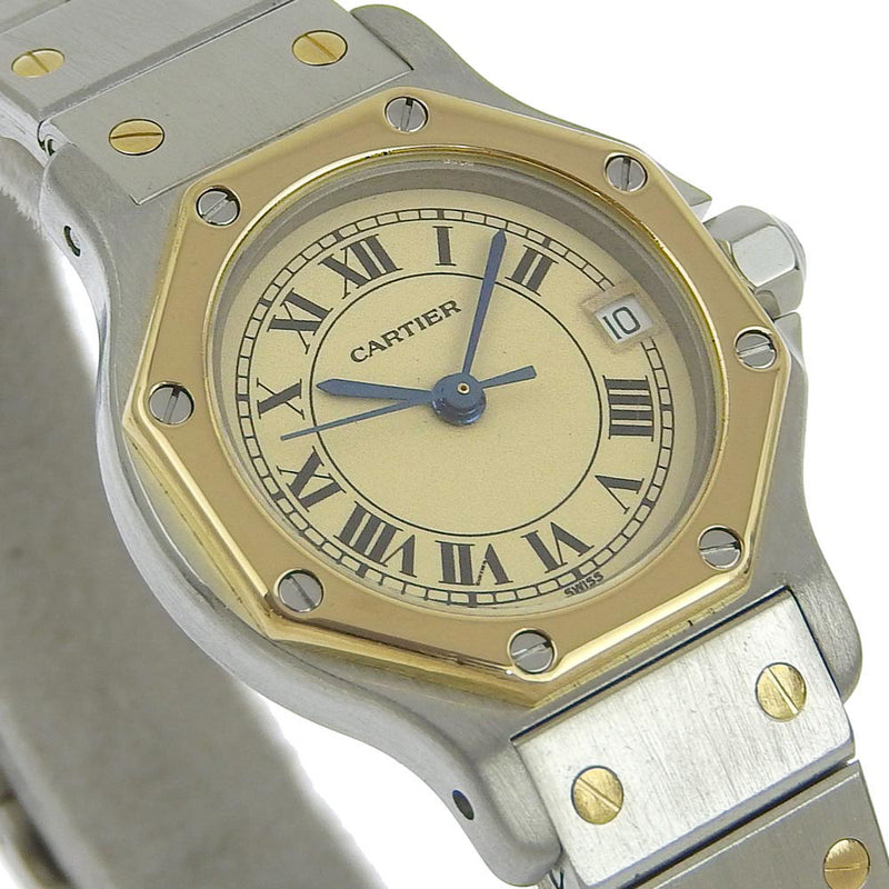 CARTIER】カルティエ サントスオクタゴンSM W2001683 ステンレススチール シルバー クオーツ アナログ表示 レディース ベ –  KYOTO NISHIKINO