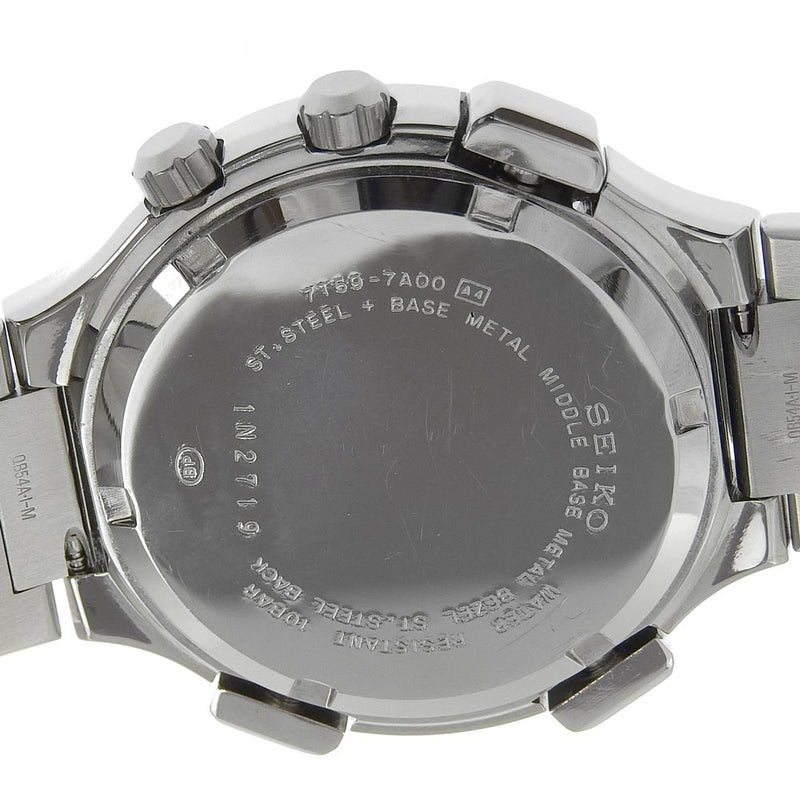 [시코] 세이코 스피드 마스터 7T59-7A00 스테인리스 스틸 실버 쿼츠 크로노 그래프 남성 회색 다이얼 시계