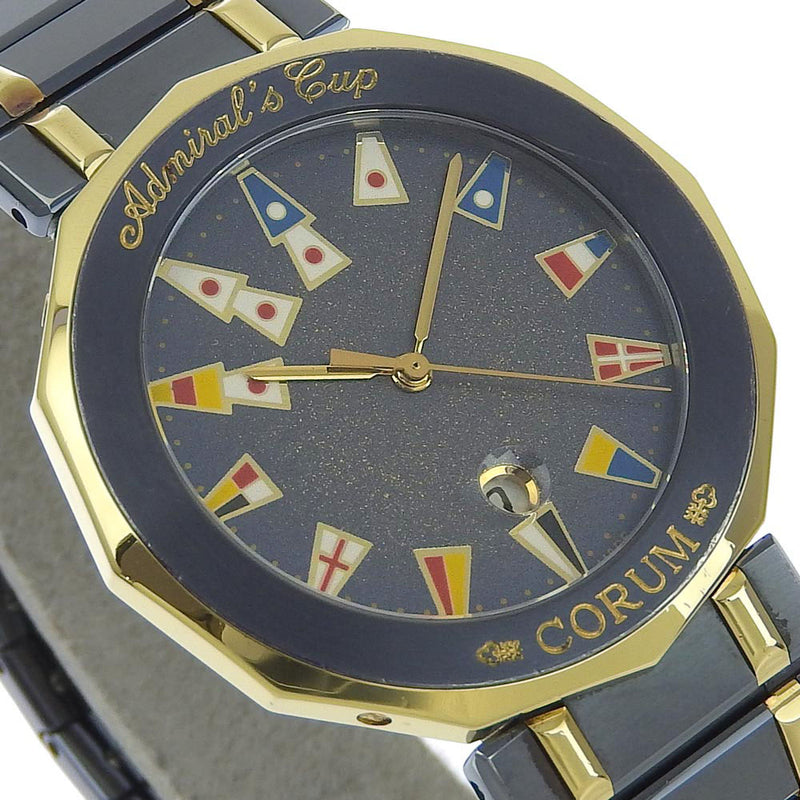 [Corum] Colm Admirals Cup 99.810.31.V552赌博×YG海军石英模拟显示男士海军拨号手表