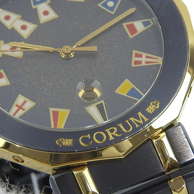 [CORUM] Colm Admirals Cup 99.810.31.v552 Gamblue × YG Navy Quartz Analog Display Men's Navy Dial Watch