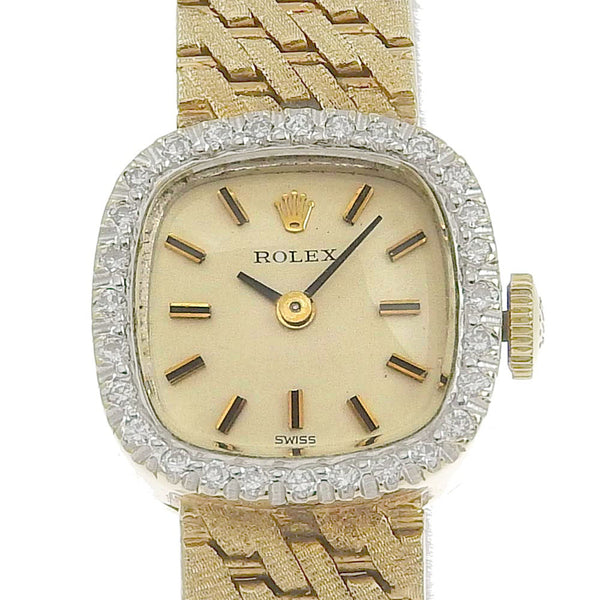 [Rolex] Rolex Antique Besel Diamond K14 Oro amarillo X Gold Gold Human Roll Human Ladies Marfil Watch
