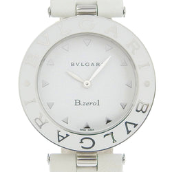 【BVLGARI】ブルガリ B-zero1 ビーゼロワン BZ35S ステンレススチール×レザー 白 クオーツ アナログ表示 ボーイズ 白文字盤 腕時計
